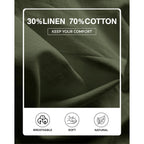 Kallspin Men'S Linen Blend Flat Front Shorts 9" Lightweight Casual Shorts With Elastic Waist And Side Pockets