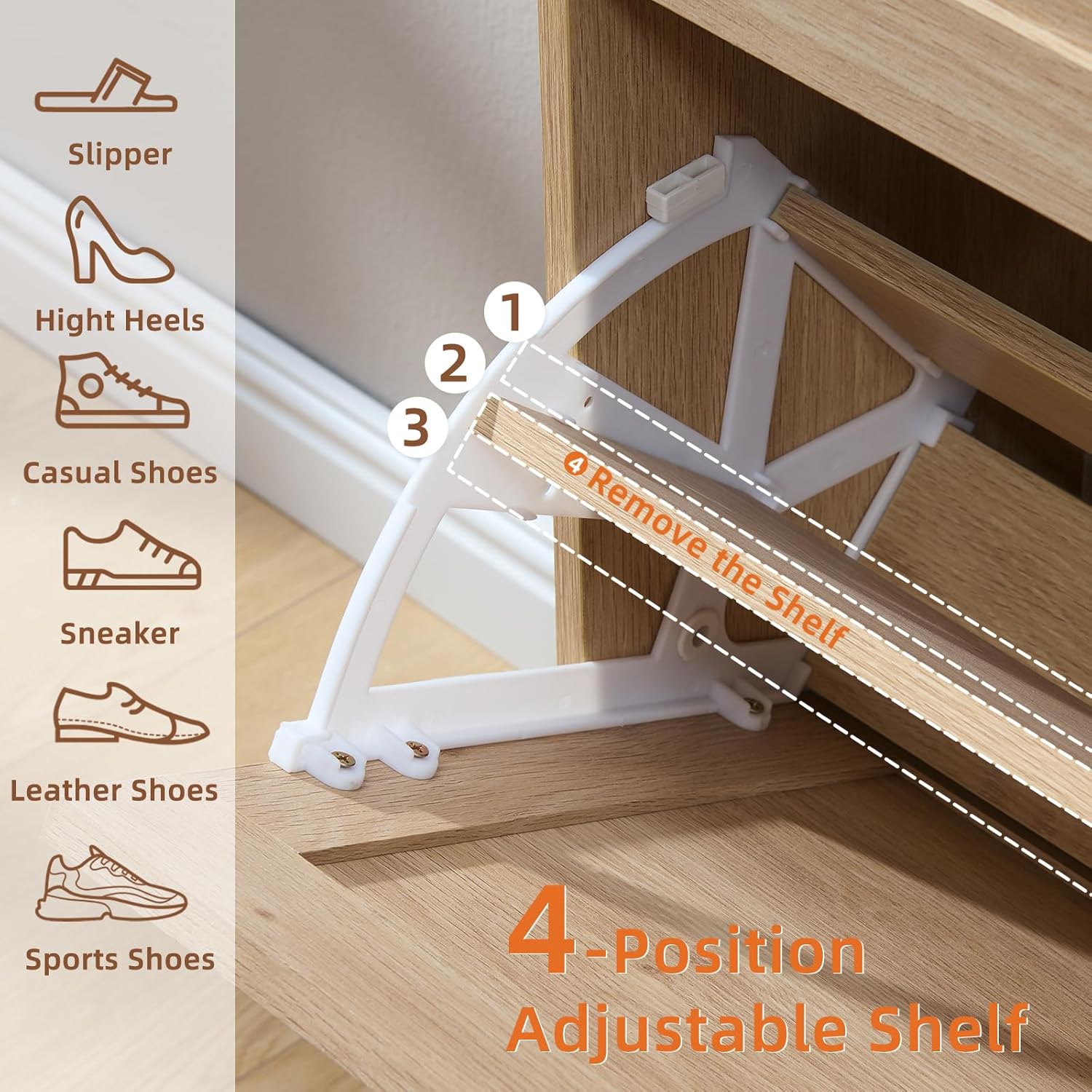 LEYAOYAO Shoe Cabinet Storage for Entryway with 2 Flip Drawers Rack Narrow Organizer Slim Hidden Wood Shoe Cabinet Furniture Natural