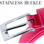 Belle Donne Belt Women, Skinny Dress Belt, Silver Polished Buckle, For Womens Clothes and Fine Dresses, Classy Style