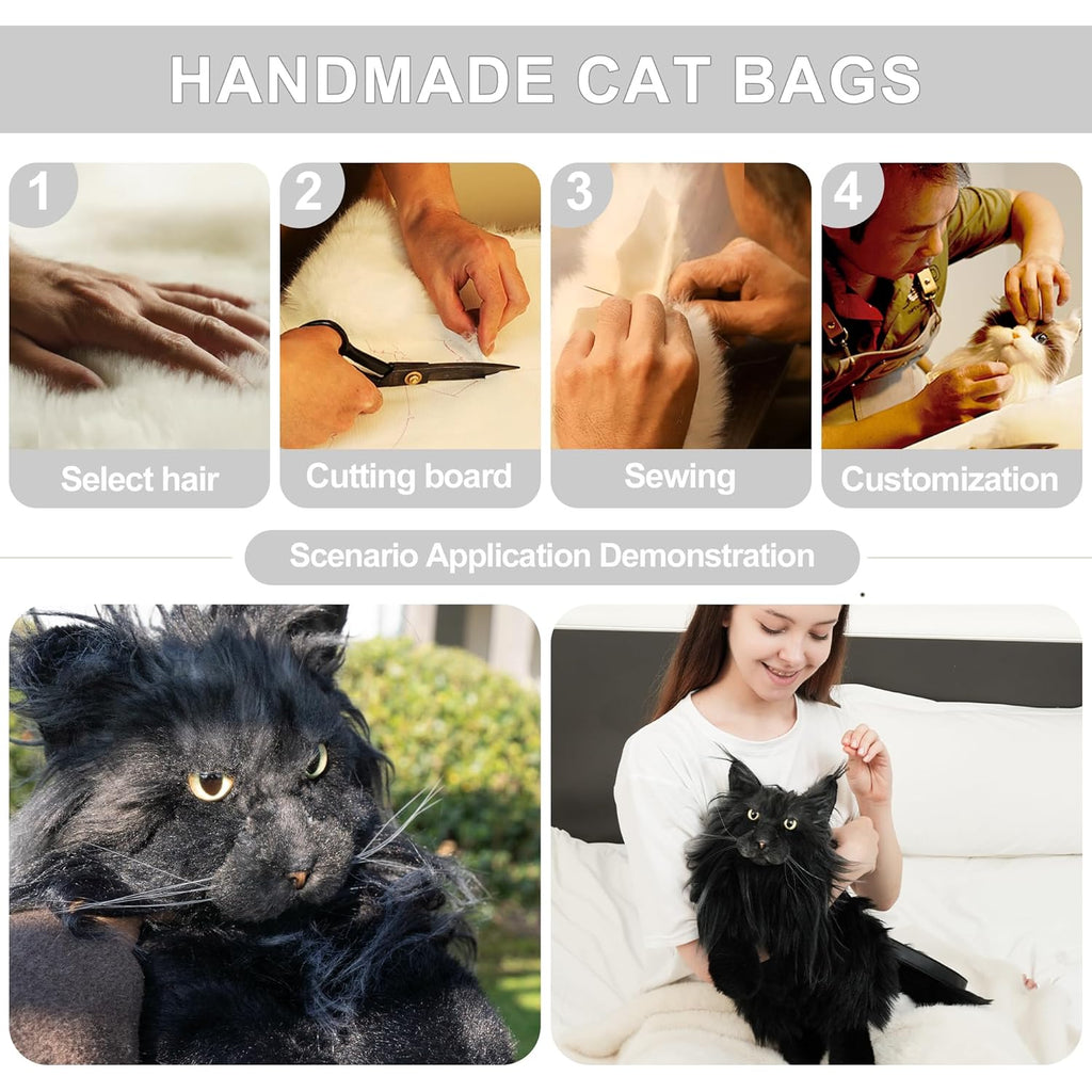 Chongker Cat Shaped Backpack - Handcrafted Stuffed Animals Plush Bag with Adjustable Shoulder, Crossbody, and Handbag Straps (MaineCoon Cat)
