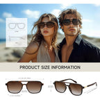 Retro Aviator Sunglasses for Women Men:Polarized Trendy Vintage 70s Rectangle Womens Shades Sun Glasses UV Protection 11a-3pc-leopard Brown Frame/Gradient Grey Lens/Grey Lens