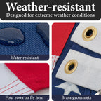 American Flags For Outside 3X5-100% Polyester Made In The Usa -Indestructible Durable Outdoor Heavy Duty Spun Polyester -Us Flags 3X5 Outdoor -American Flag Sewn Stripes And Embroidered Stars - Fmaa Certified