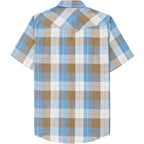 Dubinik® Viscose Made From Bamboo Mens Short Sleeve Shirts Plaid Shirt Western Cowboy Pearl Snap Casual Plaid Shirts For Men