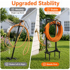 Garden Hose Holder, Heavy Duty, Freestanding For Outside, Metal | Detachable Water Hose Holder Stand, Garden Hose Reel Rack And Hose Storage Organizer For Outside Yard