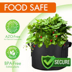 Gardzen 10-Pack 10 Gallon Grow Bags, 300G Thickened Fabric Grow Bags With Handles, Heavy Duty Aeration Plant Grow Bags
