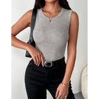 Zeagoo Womens Sleeveless Crewneck Ribbed Tank Tops Casual Basic Summer Top Slim Fitted Racerback Shirts