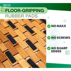 Bamboo Bath Mat - Foldable Wooden Bathmat, 24 X 16 Inches | Accessories For Bathroom Sauna Spa Tub Step And Floor - 24 X 16 X 0.4 Inches [Lxwxh] - Modern Farmhouse Decor Design