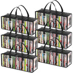 Lifewit Dvd Storage Bags, Clear Pvc Dvd Case Holder With Handles, Front Window Zipper Design, Stackable Media Organizer For Blu Ray Disc, Movie Cases, Vhs Box, Hold 210 Pcs Dvds (35 Each), 6 Pack