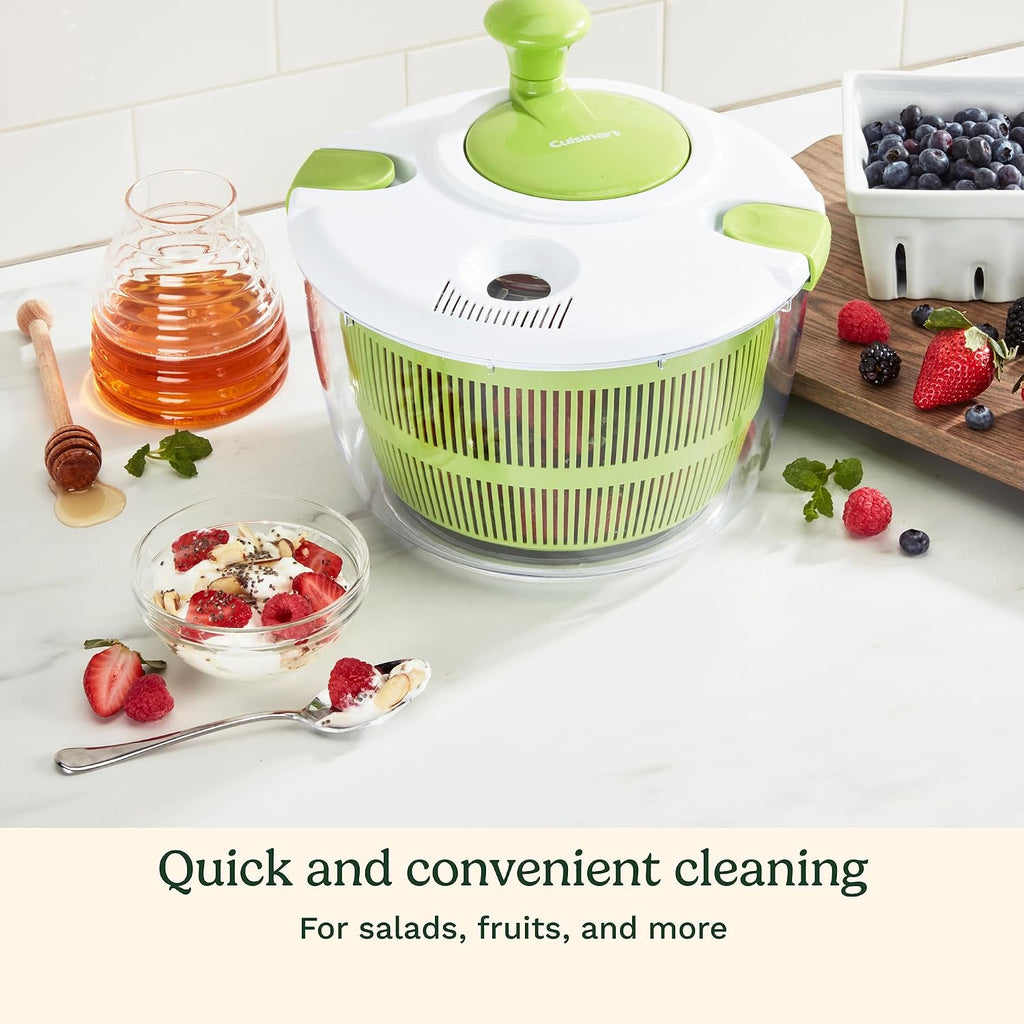Cuisinart Salad Spinner- Wash, Spin & Dry Salad Greens, Fruits & Vegetables, 3Qt, Ctg-00-Ssas