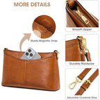 Kattee Genuine Leather Crossbody Bags For Women Small Shoulder Purse Handbags With 2 Detachable Straps 6 Card Slots