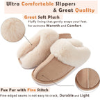 Donpapa Womens Slippers With Memory Foam Fluffy Soft Warm Slip On House Slipper Anti-Skid Cozy Plush For Indoor Outdoor