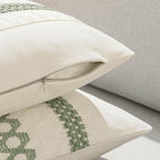 Miulee Set Of 2 Sage Green Boho Decorative Pillow Covers 18X18 Inch | Farmhouse Couch Throw Pillows Modern Summer Cotton Cushion Covers Macrame Woven Spring Decor For Bed Sofa Chair