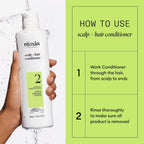 Nioxin System 2 Scalp + Hair Thickening Conditioner For Natural Hair With Progressed Thinning | Boost Hair Density With Niacinamide & Biotin | Refreshed Scalp With Healthy Shine