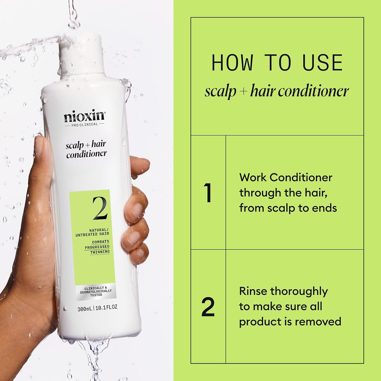 Nioxin System 2 Scalp + Hair Thickening Conditioner For Natural Hair With Progressed Thinning | Boost Hair Density With Niacinamide & Biotin | Refreshed Scalp With Healthy Shine