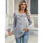 Long Sleeve Shirts for Women Casual Fall Fashion Crewneck Pleated Tunic Tops Work Outfit Blouse
