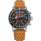 Citizen Eco-Drive Star Wars Men'S Watch, Stainless Steel With Orange Leather Strap, Rebel Pilot, Silver-Tone, 44Mm (Model: Ca4478-56L)