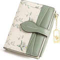 GAEKEAO Small Wallets for Women RFID Blocking Bifold Floral Vegan Leather Wallet Card Holder with Zipper Pocket ID Window