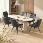 Nalupatio Modern Dining Chairs Set Of 4, Comfy Dining Room Chairs With Thick Cushions, Upholstered Fabric Kitchen Side Chairs With Metal Legs, Black