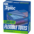 Ziploc Flexible Totes, X-Large Size, 22 Gallon, 2 Count Organizing Tote With Zipper And Built‑In Handles, Flexible & Stackable Clothing And Home Storage Bag