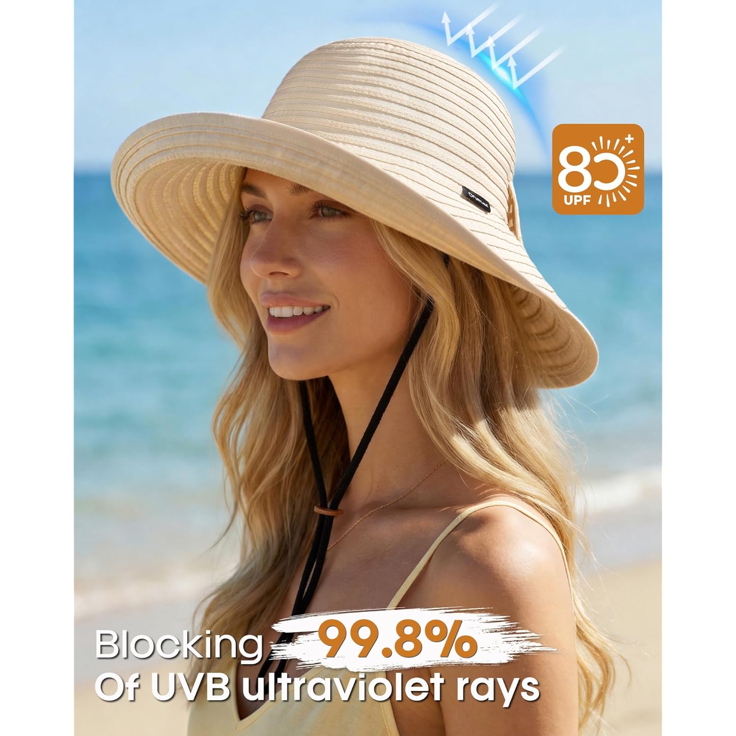 FURTALK Women's Wide Brim Sun Hat Ladies UPF80+ UV Protection Foldable Beach hat