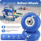 Sekey Heavy Duty Beach Wagon With 9" Big Sand-Proof Wheels, 300L Oversized Foldable Beach Cart With Cooler| Adjustable Handle & Balloon Tires For Sand, Camping,Vacation