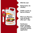 Spectracide Weed & Grass Killer, 1.33 Gallons, With Accushot Continuous Power Sprayer Kills Broadleaf Weeds And Grasses Down To The Root, Rainproof In 15 Minutes With Visible Results In 3 Hours
