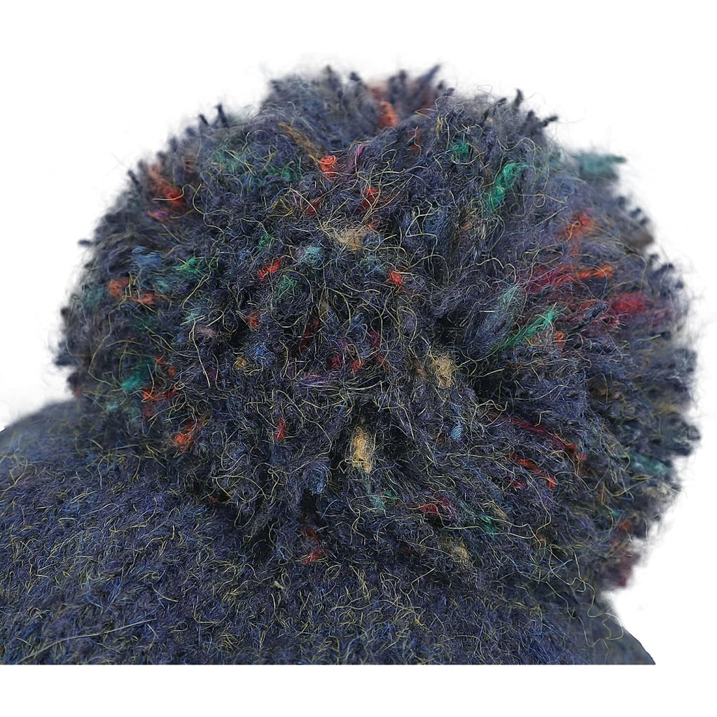 Women's Winter Trapper Hat, Knit Ear Flap Beanie with Faux Fur Lining & Pom, Windproof Ski Snow Cap