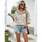 Zeagoo Womens Cotton Linen Button Down Shirts Loose Fit Long Sleeve Collared Blouse Casual V Neck Tops Outfits S-3Xl