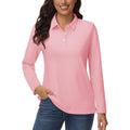 Womens Polo Shirts Long Sleeve Casual Tops Collared Button Down Cotton Tee Work T Shirt