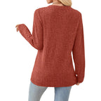 Womens Sweaters Lightweight Long Sleeve Shirts V Neck Tops with Button Fall Outfits 2025