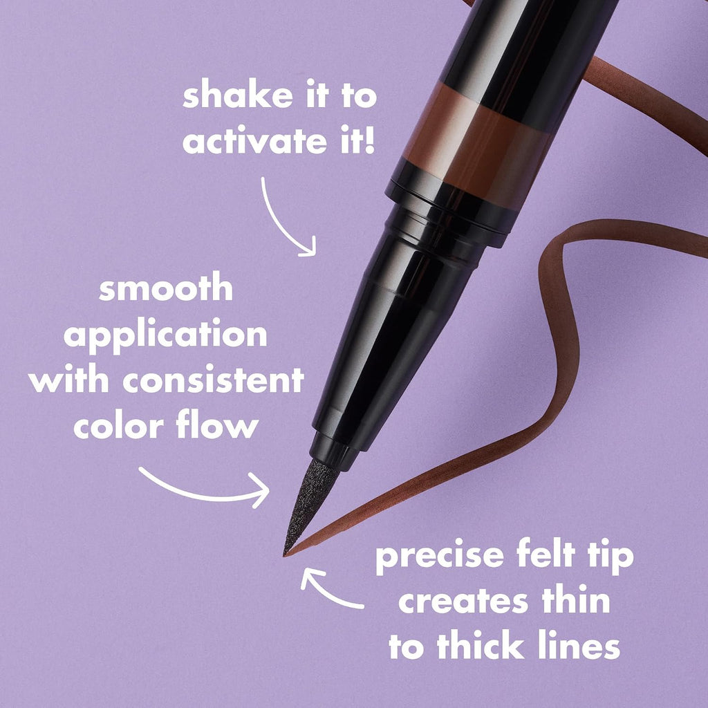 E.L.F. H2O Proof Eyeliner Pen, Felt Tip, Waterproof, Long-Lasting, High-Pigmented Liner For Bold Looks, Vegan & Cruelty-Free, Jet Black. 0.02 Fl Oz