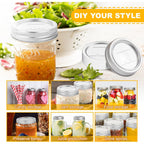 Canning Jar Lids With Rings For Mason Regular Mouth 24Pcs Regular Mouth Kerr Ball Jars Lids With Rings Good Sealing Performance Food Grade Material Kerr Mason Jars For Canning Food Fruits DIY Jam