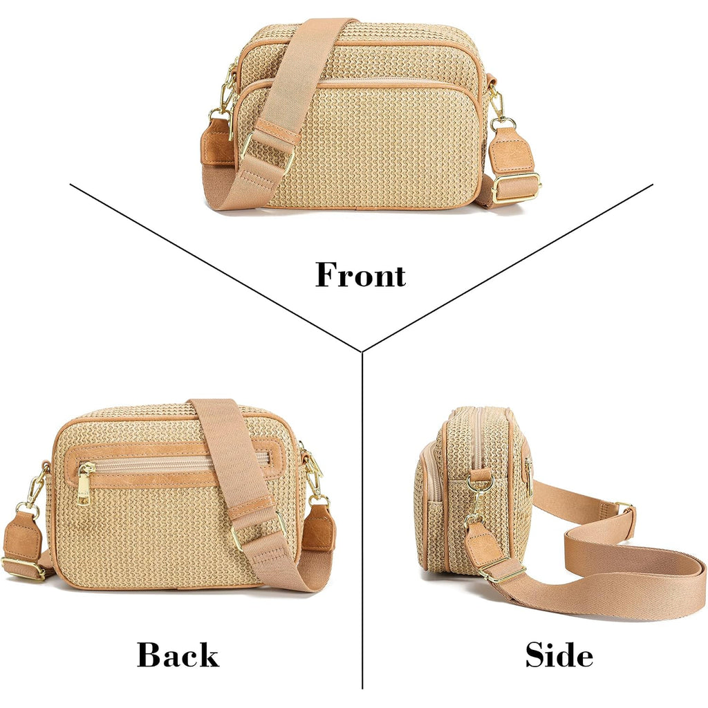 Faux Straw Crossbody Bags For Women Small Summer Purse 2026 Rfid Woven Raffia Bag For Hawaiian Beach Cruise Travel