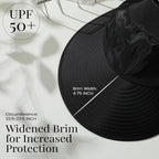 Sun Hats for Women, Wide Brim Beach Hats UV Protection, Packable Visor Ponytail Sunhat for Summer