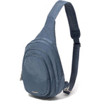 Baggallini Securtex® Anti-Theft Multi Zip Sling - Lightweight 8.6"X15.2" Travel Bag With Locking Zippers & Rfid Protection