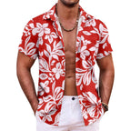 Coofandy Mens Hawaiian Shirt Short Sleeve Button Down Shirts Tropical Summer Beach Shirts Casual Floral Aloha Shirts