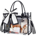 Clear Tote Bag Stadium Events Transparent Clear Purse for Women Thick PVC Shoulder Bag with Guitar Strap for Concert