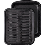 Broiler Pan for Oven Nonstick 16.75” x 13” Porcelain Nonstick Coated - Broiling Pan for Oven Withstands Heat up to 550° F - Heavy Duty Broil Pans and Rack Circulates Heat and Drains Fat (Speckled)
