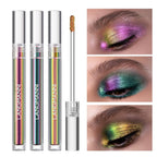 Metallic Liquid Chameleon Eyeshadow, Multi-Dimensional Eye Looks, Long-lasting Holographic Glitter Multichrome Eyeshadows Makeup (#Peacock+Wonder+Ember)