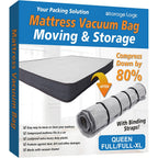 Foam Mattress Vacuum Bag With 4 Adjustable Packing Straps For Moving, Storage, Shipping, Vacuum Seal Mattress Bag With Packaging Straps (Queen/Full/Full-Xl)