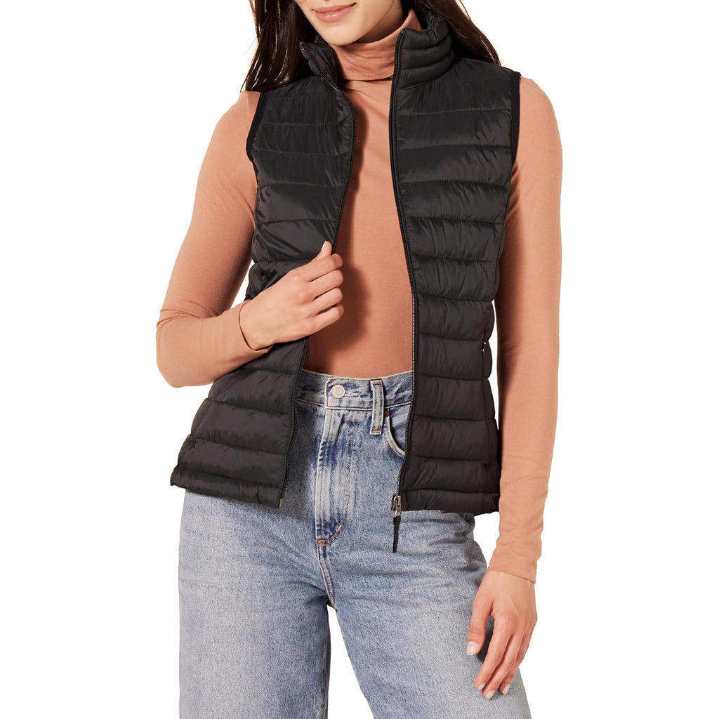 Amazon Essentials Women'S Lightweight Water-Resistant Packable Puffer Vest