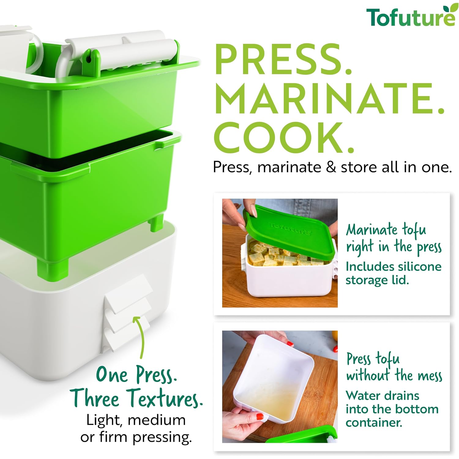 Tofu Press - The Original And Best Tofu Press. Easily And Quickly Remove Water From Tofu To Improve The Flavor And Give Perfect Texture Everytime