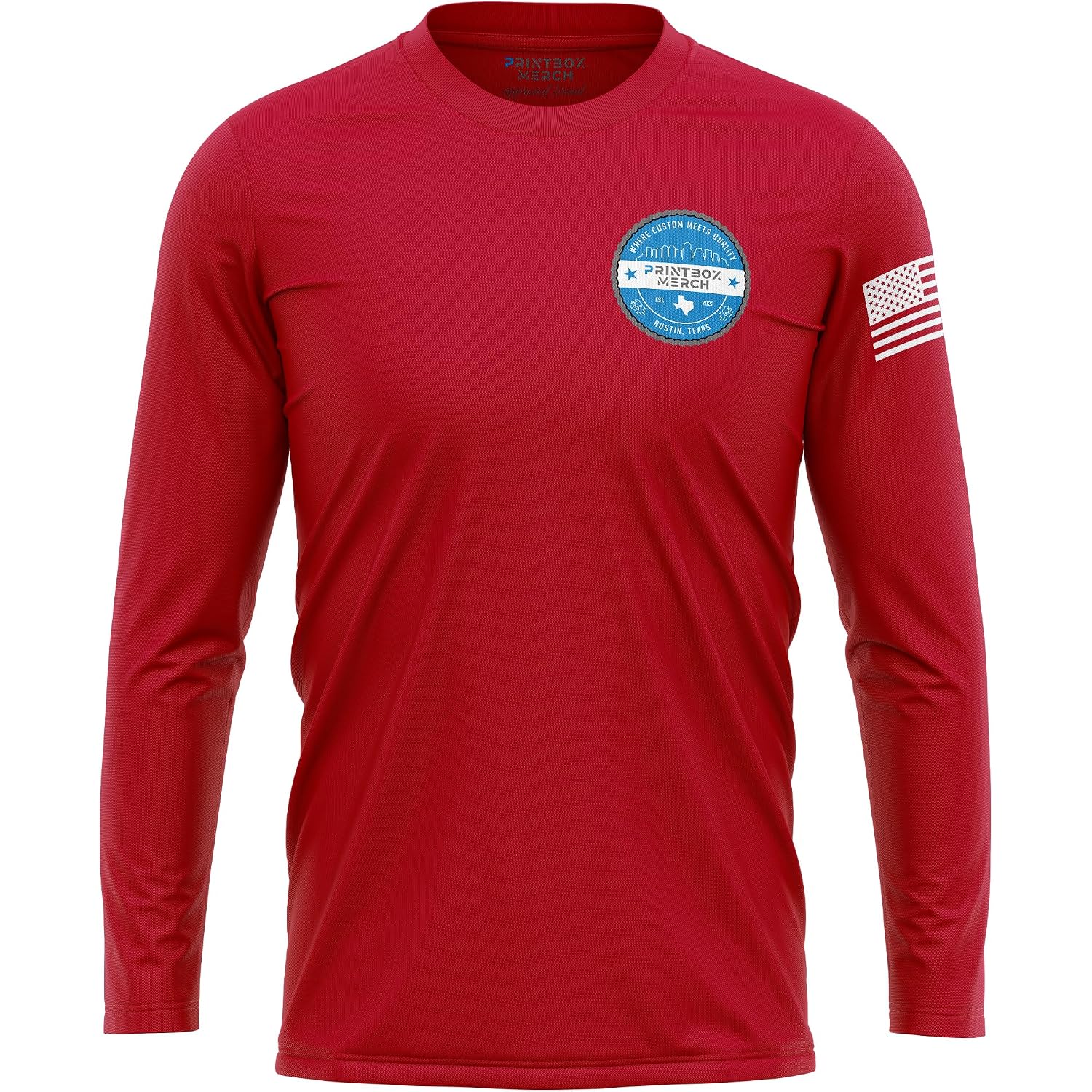 Custom Dry Fit Long Sleeve Shirts For Men, Add Your Logo Front & Back Printing, Customized Moisture Wicking Sun Protection Uv Construction Landscaping Workwear T-Shirts Black