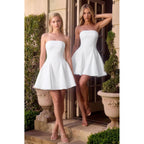 Daawenxi Women'S Sexy Summer Strapless Mini Dress Homecoming Off Shoulder Sleeveless Party Club Short Dresses