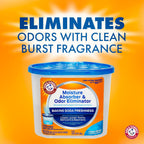 Arm & Hammer Clean Burst Moisture Absorber And Odor Eliminator Tubs, 14 Oz., 3 Pack, Attract And Trap Excess Moisture, Eliminate Musty Odors, Convenient And Effective
