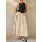 Prettygarden Maxi Dresses For Women 2026 Summer Casual Sleeveless Patchwork Flowy Vacation Sundress Knit Long Work Tank Dress