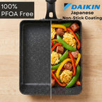 HAPPI STUDIO Tamagoyaki Pan - Japanese Egg Pan with Lid - Japanese Omelette Pan Rectangular - Rolled Omelet Nonstick Square Frying Pan - Tamago Cooking Pan Induction Compatible 7x6