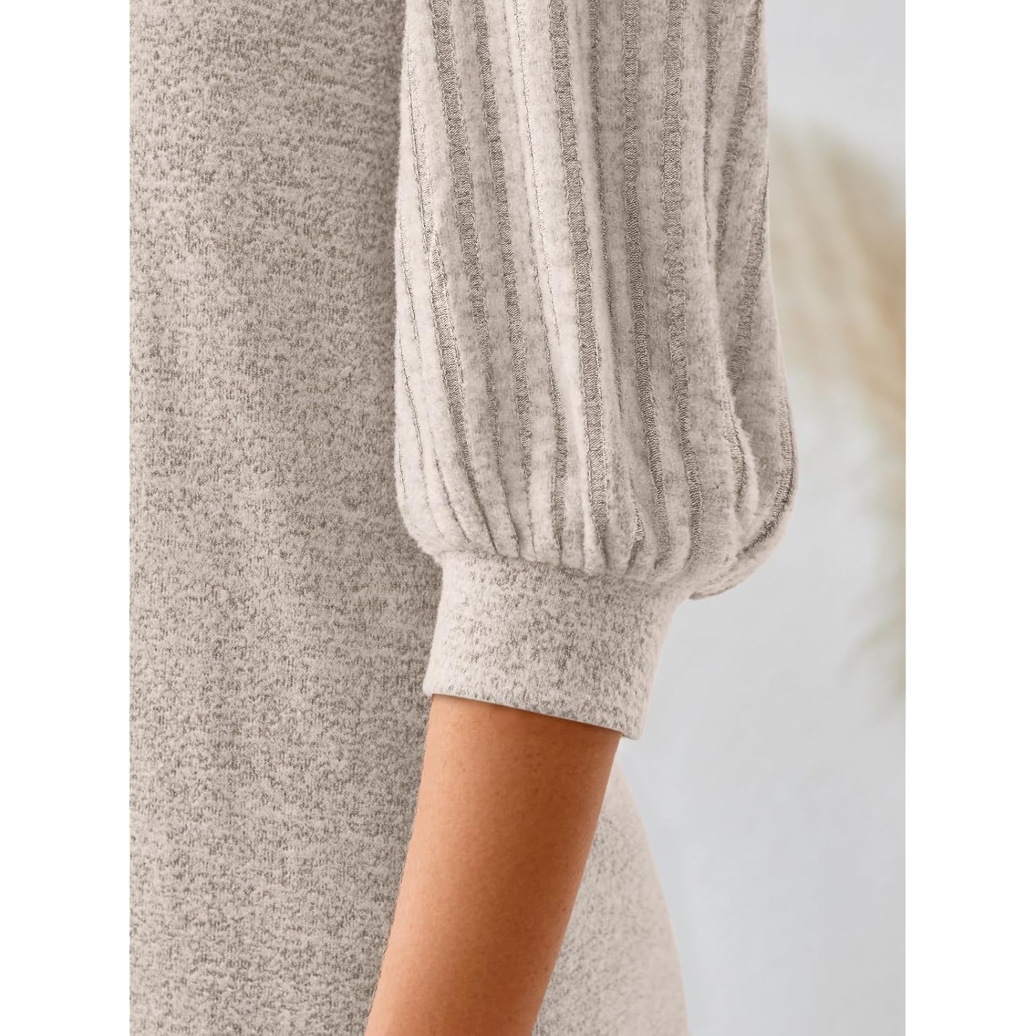Automet Womens 3/4 Length Puff Sleeve Tops Business Casual Dressy Work Blouses