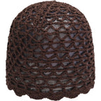 Zlyc Women Crochet Beanie Handmade Knit Flower Shiny Summer Vintage Skull Hat