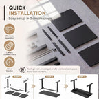 Furmax 55 X 24 Inches Electric Height Adjustable Standing Desk Large Sit Stand Up Desk Home Office Computer Desk Memory Preset With T-Shaped Metal Bracket, Black